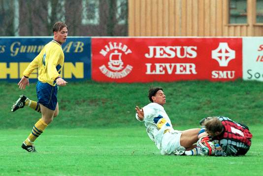 Fotboll, U21, Martin Pringle och Mats Andersson, tv Markus