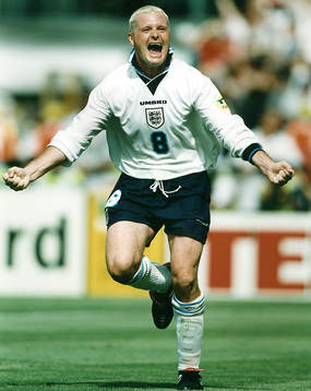 Fotboll, EM 1996, England - Skottland. Paul Gascoigne,