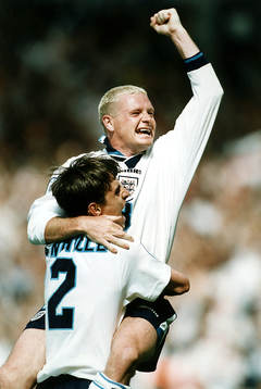 Fotboll, EM 1996, England - Skottland. Paul Gascoigne,