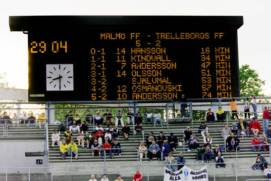 Resultattavlan på Malmö Stadion