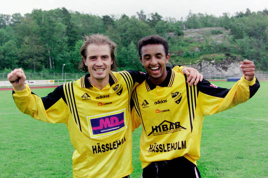 Hässleholms målskyttar Magnus Arvidsson och Awet