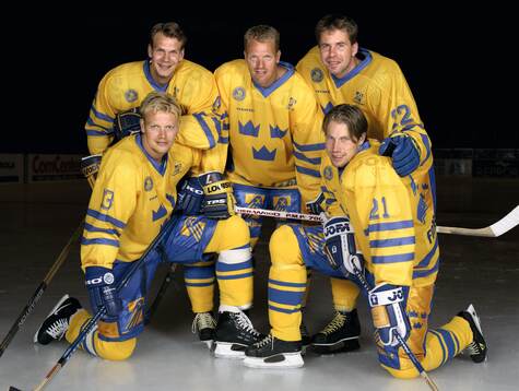 Niklas Lidström, Calle Johansson, Ulf Dahlén, Mats Sundin