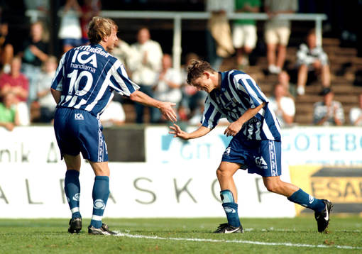 Stefan Pettersson och Jesper Blomqvist jublar efte