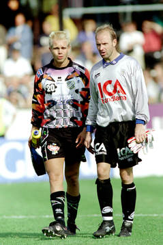 Magnus Kihlstedt, målvakt i Oddevold och Thomas Ravelli,