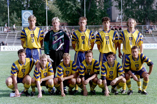 Sveriges startelva med bl.a Olof Mellberg, Joakim Persson,