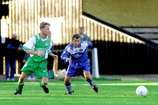 Match på Tornevallen mot Forsby i gröna tröjor