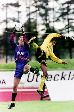 o960908 Fotboll, Div 1 Södra, IFK Hässleholm - Elfsborg,