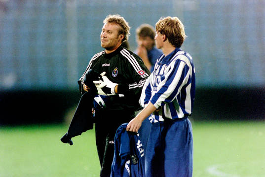 Lars Eriksson, målvakt i Porto och Stefan Pettersson,