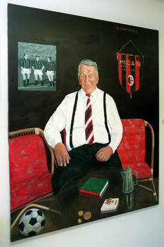 "Il Cannoniere" Gunnar Nordahl, Milan (tavla)