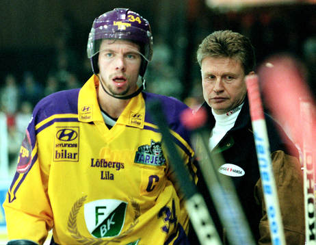 Roger Johansson och tränare Per Bäckman, båda i