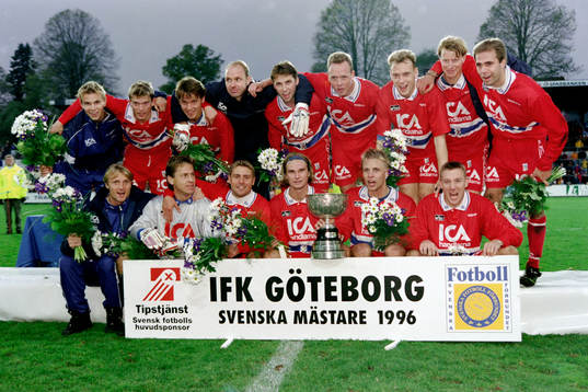 IFK Göteborg svenska mästare. Bakre raden fr. v Niclas