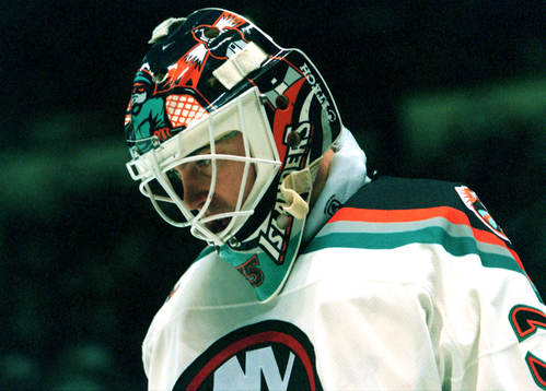 Ishockey Tommy Salo, målvakt i New York Islanders