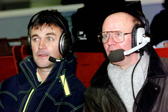 Ralf Edström och Thomas Simson, radiokommentatorer