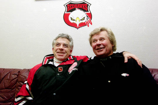 Barry Smith, tränare i Malmö och Percy Nilsson,