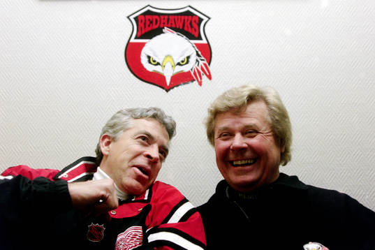 Barry Smith, tränare i Malmö och Percy Nilsson,