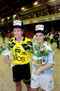 Segrarna Christer Mattiasson, Elfsborg och Anika Bozicevic,