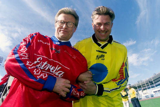 Bo Backman, tränare i Gunnilse och Sergej Prigoda,