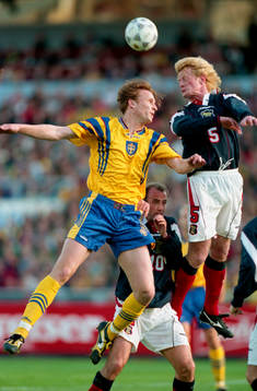 Nickduell, Kennet Andersson, Sverige. och Colin Hendry,