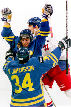 Roger Johansson och Jörgen Jönssonm Sverige jublade