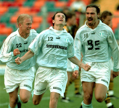 Olof Persson, Yksel Osmanovski och Dejan Pavlovic, Malmö FF