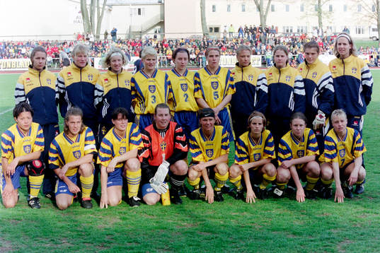 Det svenska laget innan matchstart