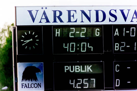 Resultattavlan på Värendsvallen