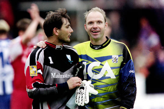 Jonnie Fedel, målvakt, Malmö och Thomas Ravelli,