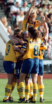 Fotboll, Dam, EM. Sverige - Ryssland.Jubel