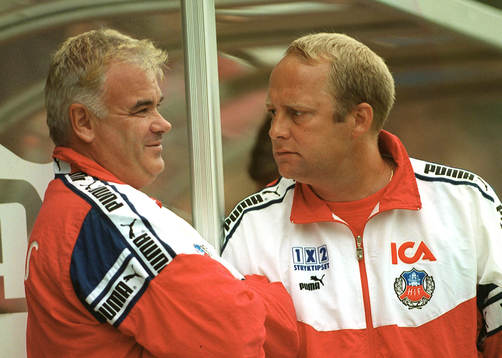 Reine Almqvist och Mats Magnusson, tränare Helsingborg