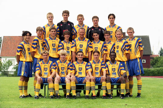 Den svenska truppen med bl.a Andreas Isaksson, målvakt,