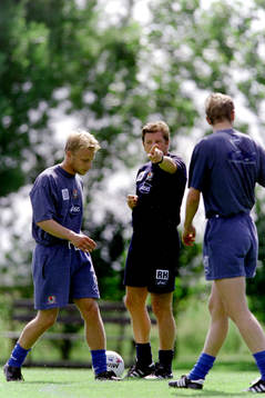 Anders Andersson och Roy Hodgson, tränare, Blackburn