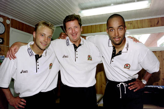 Anders Andersson, Roy Hodgson, tränare och Martin Dahlin,