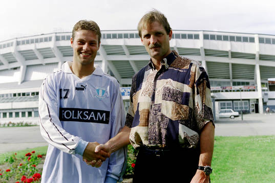 Niklas Gudmundsson och Frans Thijssen, tränare i Malmö