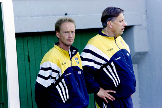 Lars-Olof Mattsson, tränare och Tommy Söderberg,