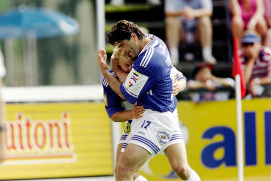 Andreas Hermansson och Amir Teljigović, Trelleborg jublar
