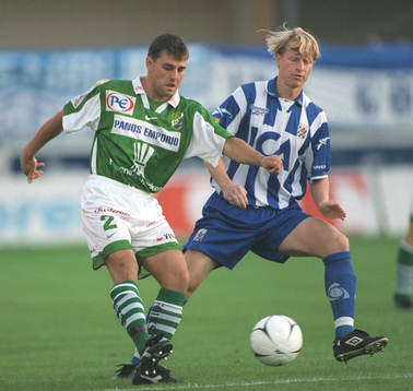 Fotboll Joakim Grandelius, Panos Ljungskile och Stefan