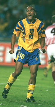 Fotboll Martin Dahlin. Sverige