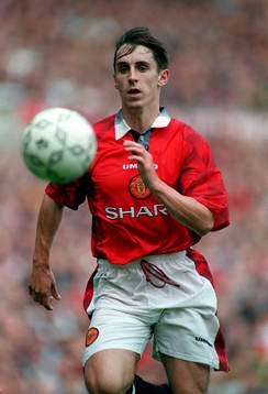 Fotboll -- Gary Neville, Manchester U (Manchester United)