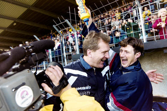 Landskronas tränare Sonny Johansson och Patrik Johansson