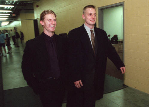 Ishockey Per-Johan Axelsson och Mattias Timander, Boston