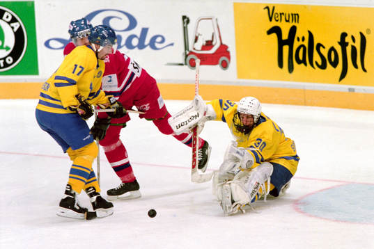 Tommy Söderström, målvakt och Mathias Johansson, Sverige