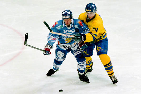 Finlands Christian Ruuttu och Patric Kjellberg, Sverige i