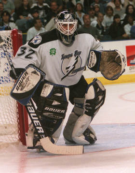 Ishockey NHL. Corey Schwab målvakt i Tampa Bay Lightning