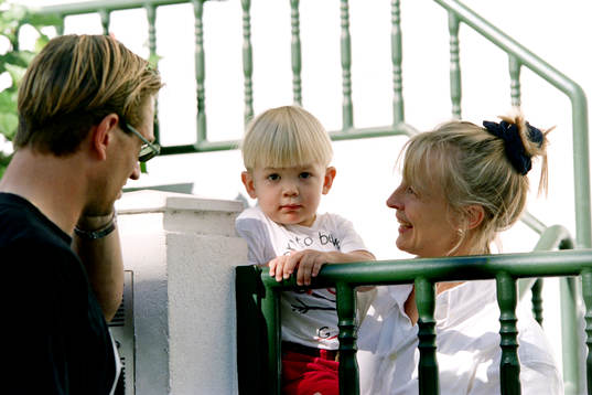 Bengt Andersson, målvakt i Teneriffa med sin familj