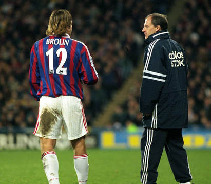 Tomas Brolin och Steve Coppell, manager Crystal P (Crystal