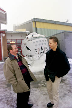 Peo Larsson, tränare och Mathias Bosson, Timrå