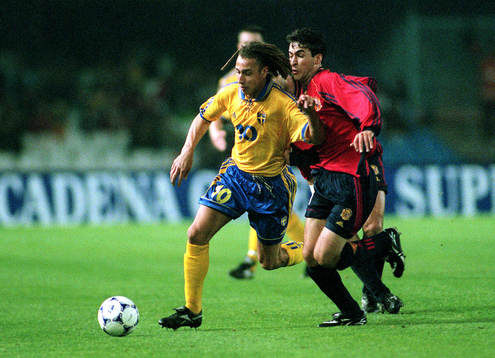 Henrik Larsson (Henke Larsson) och Raul Gonzalez