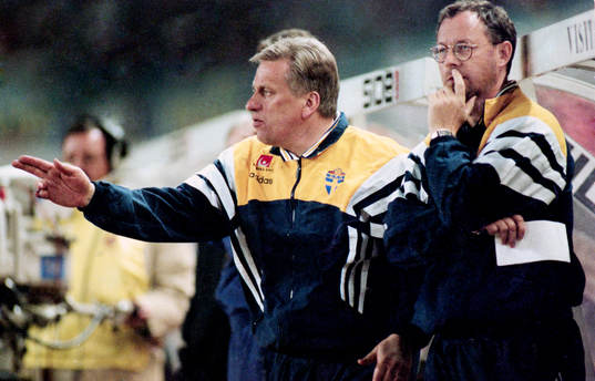 Tommy Söderberg, förbundskapten och Lars Lagerbäck,