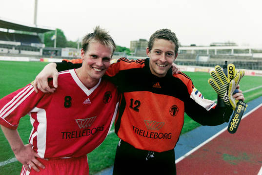 Matchhjältarna Patrik Olsson och Daniel Andersson,