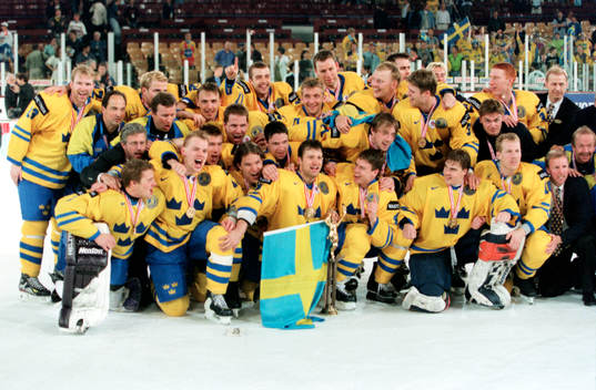 Sverige, världsmästare, guld, lagbild
